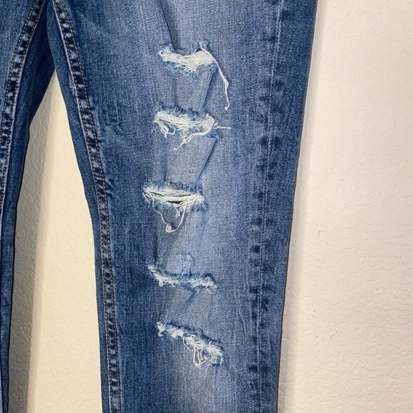 Vigoss jeans Chelsea women y2k 90s skinny crop 26/25 long distressed raw - Picture 5 of 16